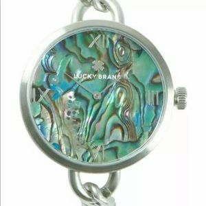 Lucky Brand Women's Silver Indio Abalone Watch NEW